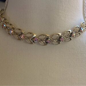 Aurora Borealis Crystal Gold Toned Necklace